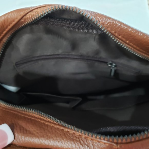 100% Geniune leather crocodial embossed unisex crossbody bag 11x9x3" with strap - Picture 4 of 8